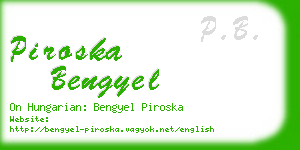 piroska bengyel business card